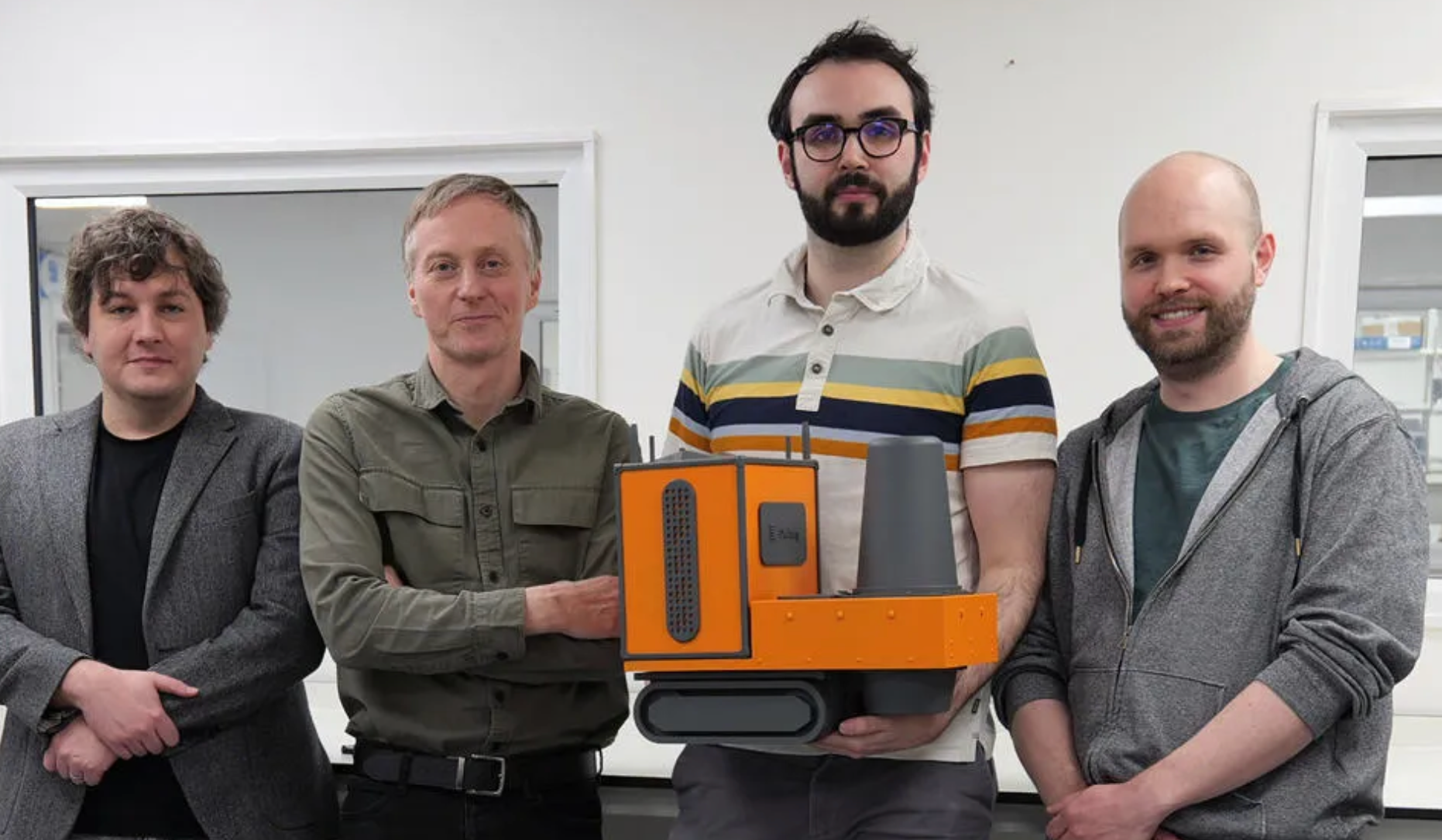 The delta.g team. Form left to right: Prof Michael Holynski, Tony Lowe, Dr Jonathan Winch, Dr Andrew Lamb. 