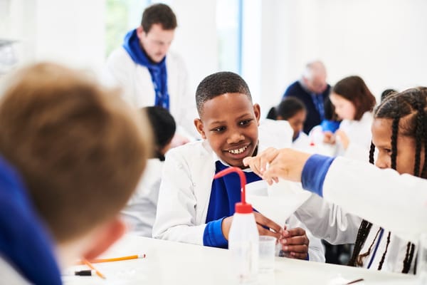 Children from St Barnabas Primary School in The Learning Lab